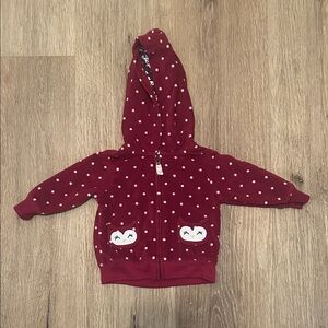 Carter's Burgundy Polka Dot Hoodie